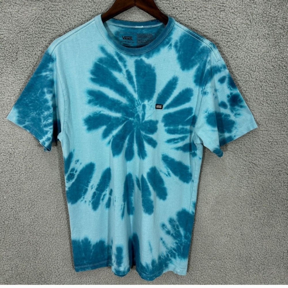 Vans Blue Tie Dye Off The Wall Crew Neck Classic Fit Tshirt